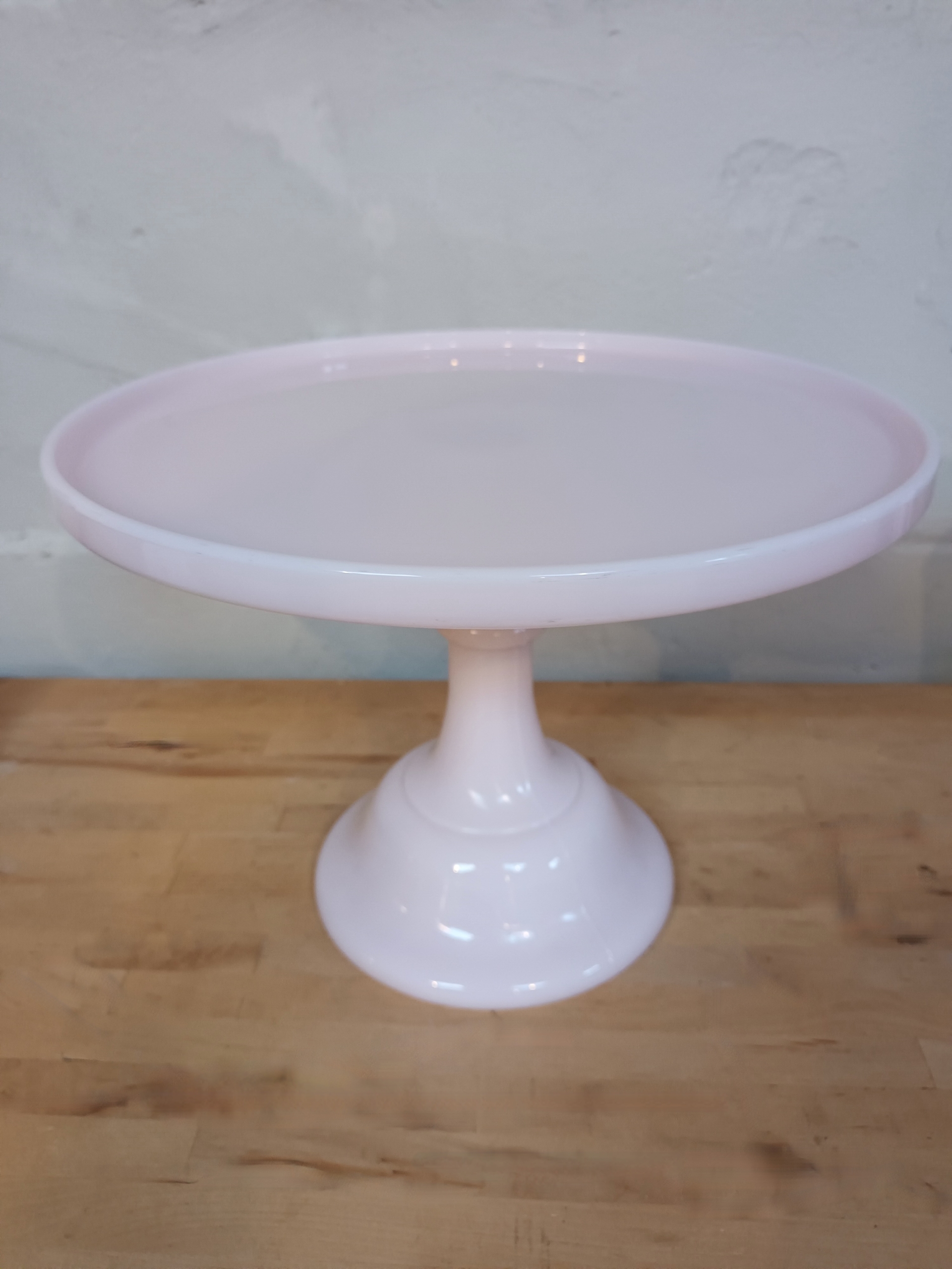 Pink milk glass cake stand hotsell